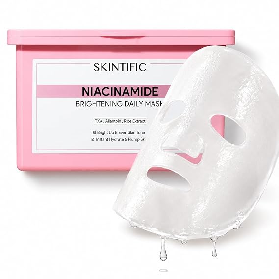 SKINTIFIC Niacinamide Daily Sheet Mask with Tranexamic Acid & Rice Extract