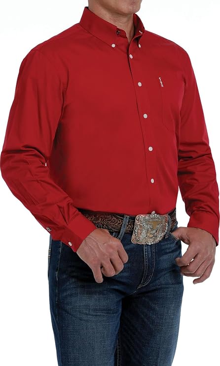 Cinch Men's Modern Fit Solid Navy Long Sleeve Button-Down Western Shirt - Mtw1347021