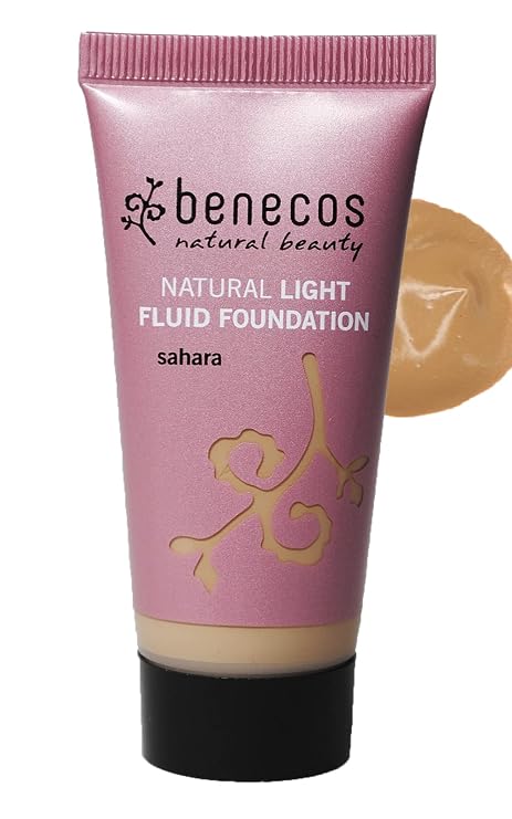 Benecos Natural Cosmetics - Light Fluid Foundation - Liquid - Light Coverage - Vegan - Sahara - 30 ml