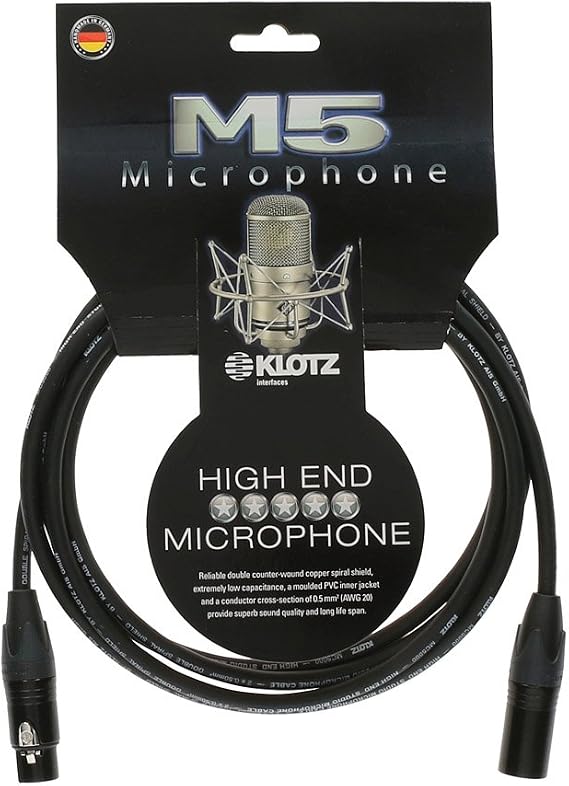 Klotz M5FM10 Microphone Cable, Male to Female, 33'