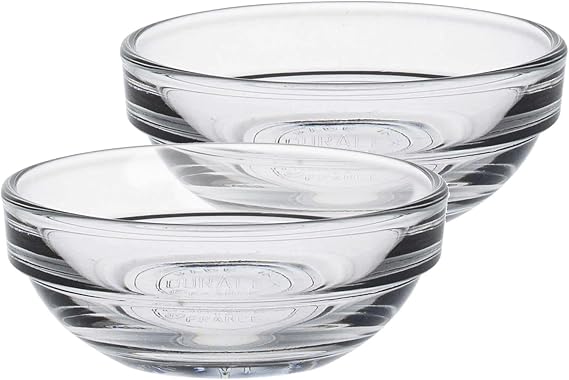 Duralex Made In France Lys Stackable Glass Bowl (Set of 4), 1 oz., 2.3 Inches, Clear