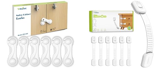 6 Pack Child Locks with 6 Pack Child Strap Locks