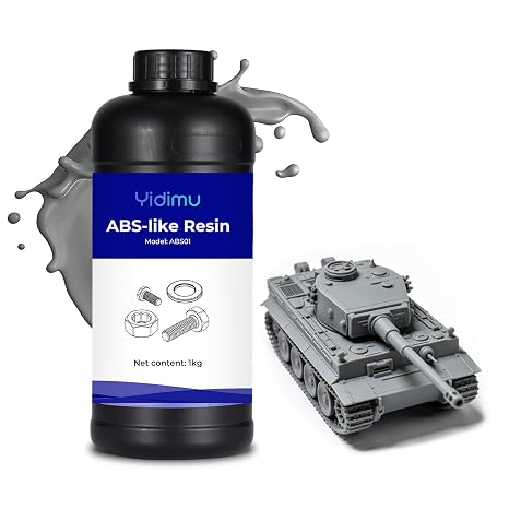ABS-Like 3D Printer Resin, 405nm UV-Curing Rapid 3D Resin Photopolymer for LCD/DLP/MSLA Printing, High Precision and Low Viscosity, Grey, 500g