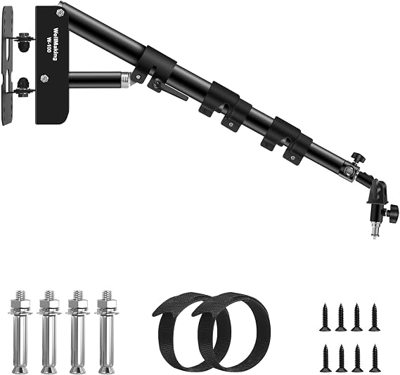 WELLMAKING 39.37in Wall Mount Boom Arm with Tilt Mount for Studio Video