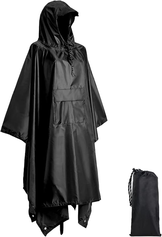 Accevo Waterproof Rain Poncho for Adult Lightweight Reusable Rain Coat for Women and Men Windproof Ripstop Breathable Raincoat for Outdoor Hiking Camping Cycling Traveling Quick Dry Raincoat Unisex