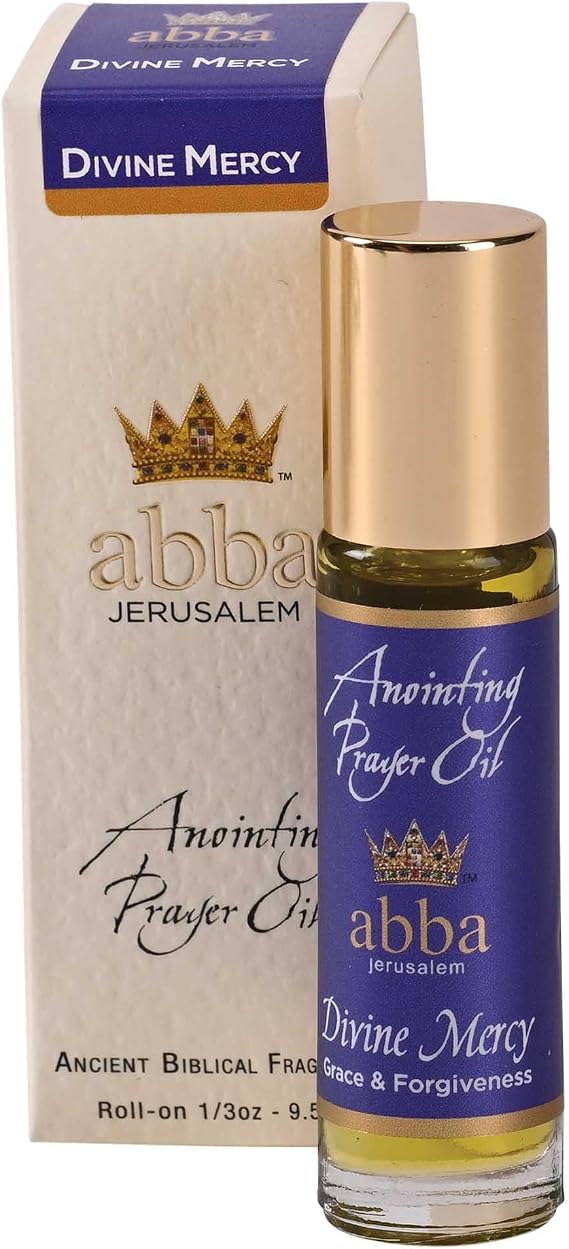 Dicksons Abba Jerusalem Anointing Prayer Roll-on Oil, Scented Biblical Oil for Prayer, Worship, Home Devotion and Blessing .33 Ounce Divine Mercy Grace and Forgiveness