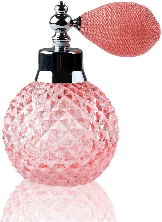 Coolrunner クリスタルアート ヴィンテージスタイル 詰め替え可能 香水アトマイザー スプレーボトル 100ml ピンク