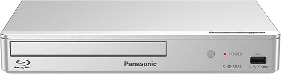 Panasonic DMP-BD84EB-S Smart Network 2D Blu-ray Disc/DVD Player, Internet Apps, High-Resolution Audio, External HDD Playback, USB, Ethernet, Compact Design, Silver