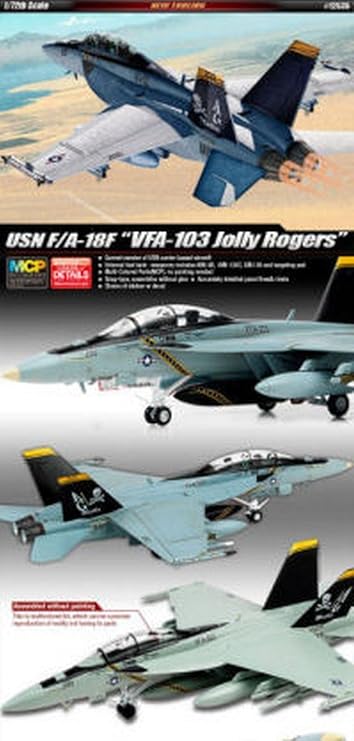 Academy Acd12535 F/a-18f Usn Vf-103 Jolly Rogers Kit 1:72 Modellino Model""