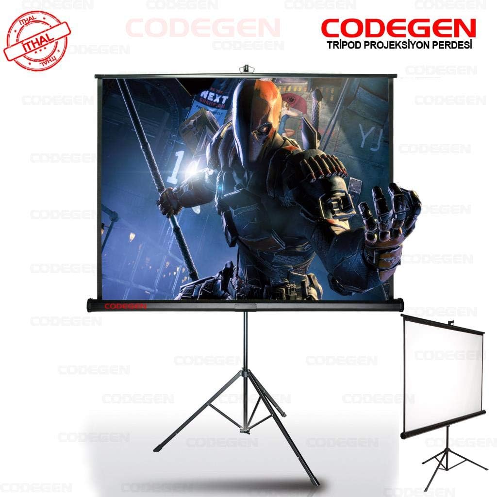 Codegen TX-24 240X200cm Tripod Stand Portable Projection screen, Black