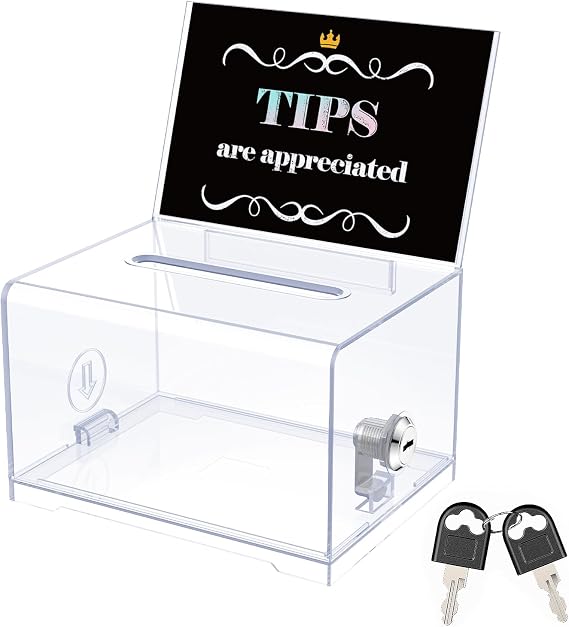 Uniclife 6.2"x 4.7" x 4" Acrylic Donation Ballot Box with Slot and Lock