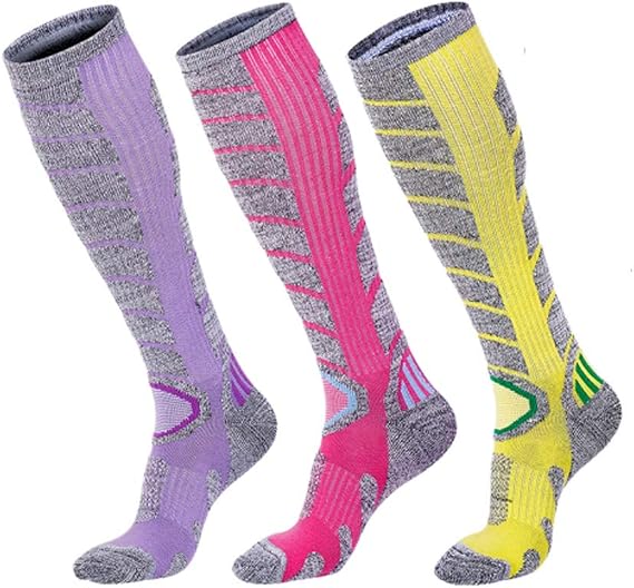 Reloko Sports Socks for Outdoor Skiing and Snowboarding - Breathable, Sweat-Absorbent, Antibacterial, Odor-Resistant, for Trekking/Walking/Gifting/Mountain Climbing/Excursions, Graduated Compression