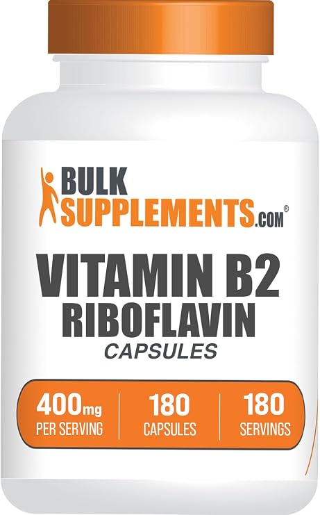 Riboflavin Capsules - Vitamin B2 400 mg, Riboflavin 400mg - Essential B Vitamin, Gluten Free, 1 Capsule per Serving, 180 Capsules (Pack of 1)