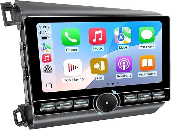 4+64GB Android 15 8-core for Honda Civic Radio 2012-2015 Car Stereo Wireless Carplay Android Auto with 10.8" IPS Touchscreen GPS Navigation for Car Head Unit Built-in DSP Free Backup Camera