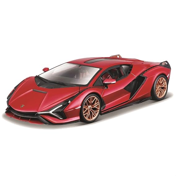 Bburago LAMBORGHINI SIAN FKP 37 Super Car – 1:24 Scale – Incredibly Detailed Die-Cast Replica Collectible Model Vehicle, Red