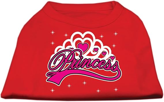 Mirage Pet Products Seasons Greetings Princess Screen Print Shirt Red - Small - 10