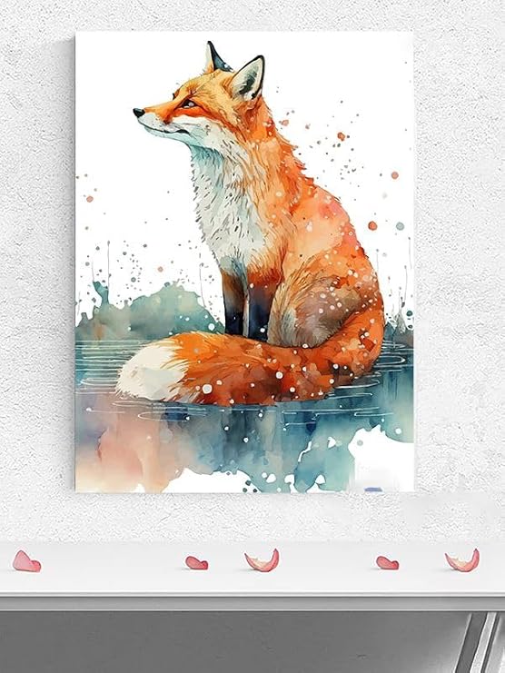 Postermanya (pster1029) Kavuniçi Tilki Hayvan Poster - Afiş - Dekoratif Duvar Posteri 40 x 50