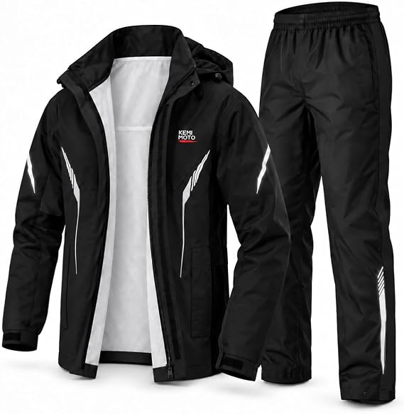 KEMIMOTO Motorcycle Rain Suits for Men with Dual Breathable System