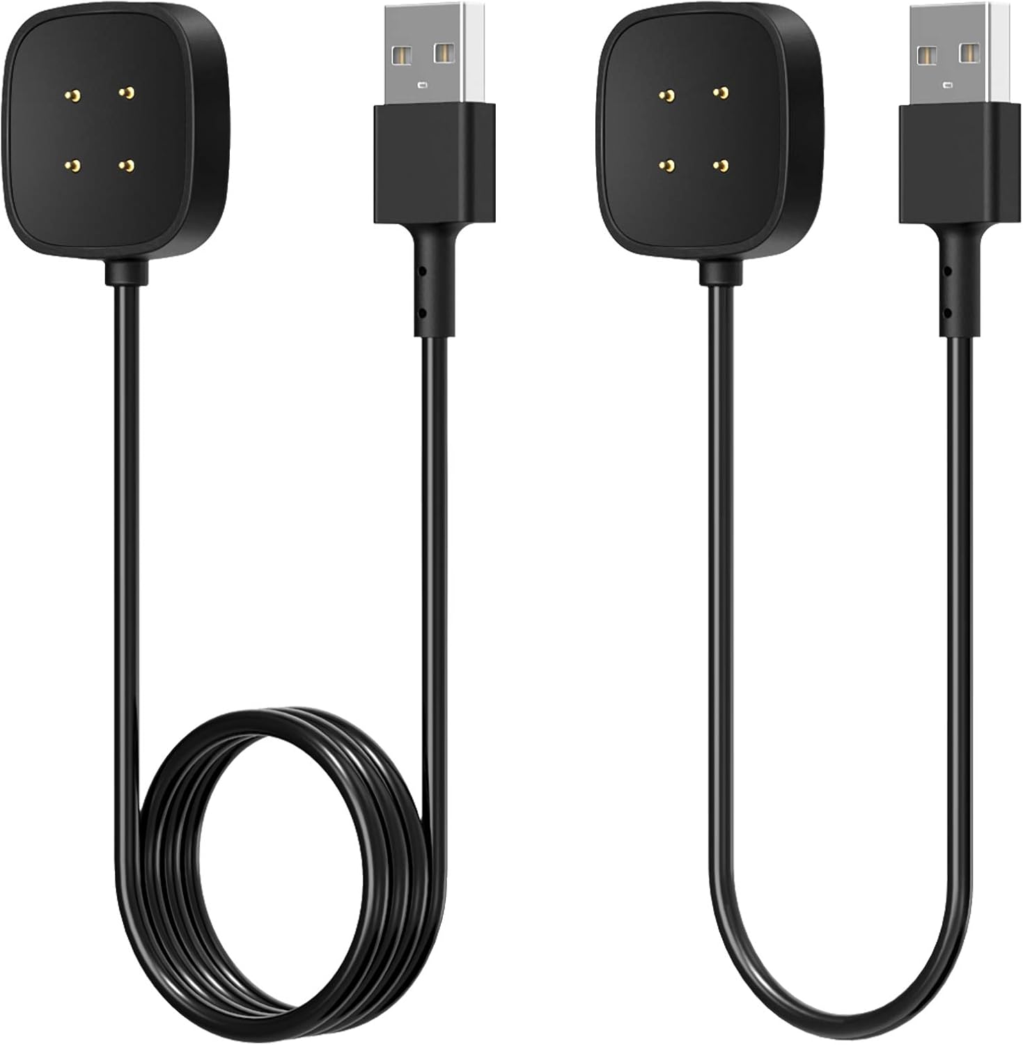 FYOUNG Charger Cable Compatible with Fitbit Versa 4Versa 3 & SenseSense 2 Smartwatch, USB Charging Cord for Google Pixel Watch 23, Replacement for Versa 34 for Sense2 Charger, 2 Pack 3.3ft1ft