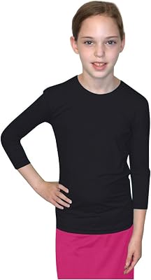 Kosher Casual Kids Big Girls Modest Swim, Running and Exercise 3-4 Sleeve Shirt