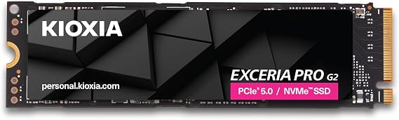 KIOXIA EXCERIA PRO G2 1TB NVMe SSD – M.2 2280, PCIe Gen5 x4, 14400MB/s Okuma, 12700MB/s Yazma