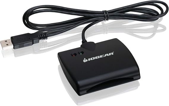 IOGEAR USB Smart Card Access (CAC) Reader - TAA Compliant - DOD/Government/Healthcare/Banking/Entertainment/Secure Network Login - Compatible With Mac, Win, Linux - GSR202