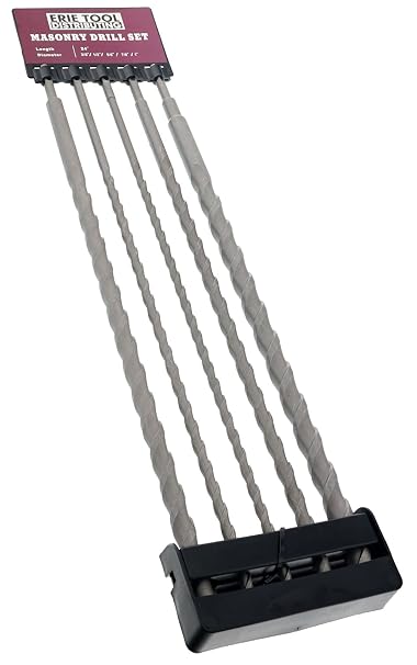 5 Piece 24" SDS Masonry Drill Bit Set fits Milwaukee Hilti Bosch Tungsten Carbide Tip 3/8", 1/2", 5/8", 7/8" & 1"