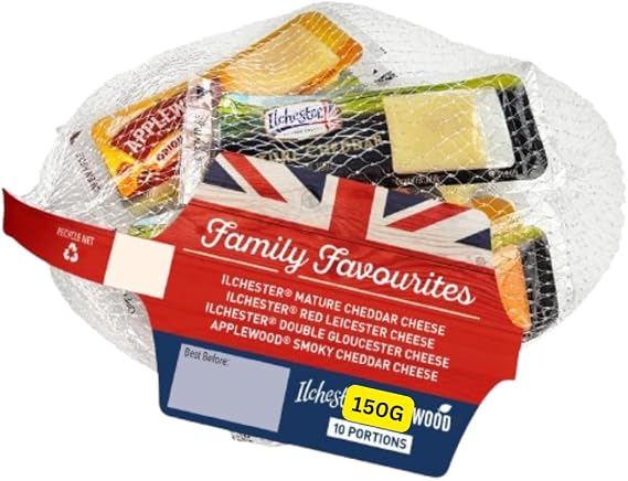 Cheese Selection Portions Mature Cheddar, Red Leicester, Double Gloucester and smoky 150g (1x150g)