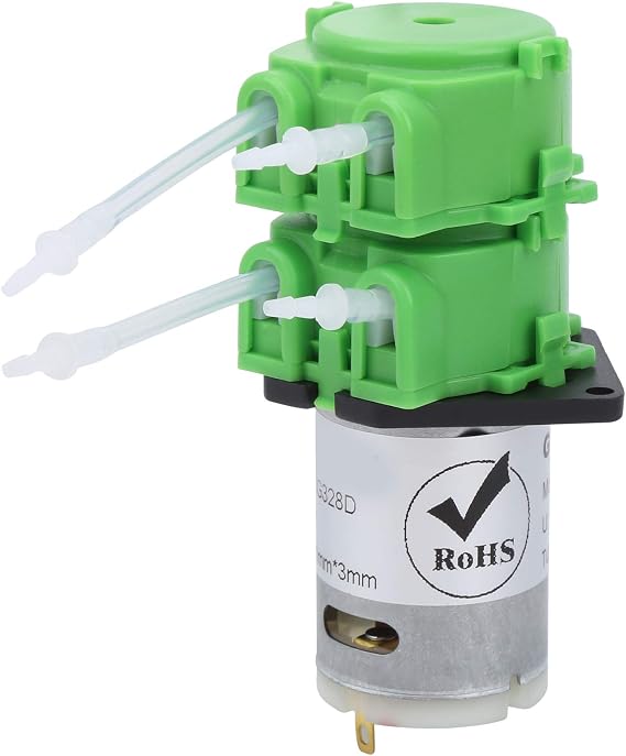 Low Flow Peristaltic Pump Dosing Peristaltic Water Pump Double Head Micro Liquid Circulating 1 x 3mm Tube DC 24V (DC12V)