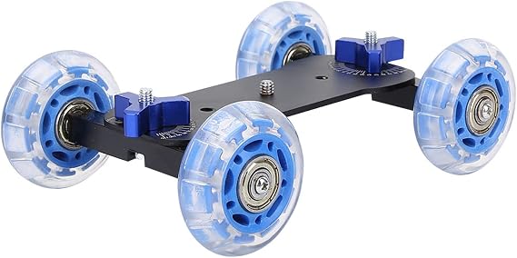 Scaled Camera Table Dolly Slider, Mini Adjustable Desktop Roller Track, Versatile Camera Slider for DSLR, Camcorders & Mobiles, with 10kg Load Capacity