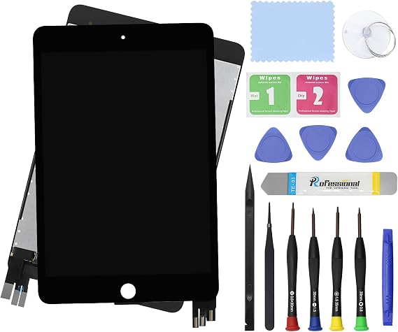 7.9" LCD Screen Replacement for iPad Mini 5 (A2126 | A2124 | A2133) Display LCD Assembly and Glass Touch Digitizer Premium Repair Kit + Sleep/Wake Sensor (Black)