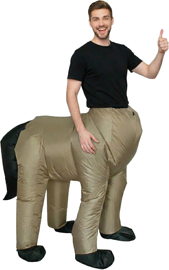 AirSuit® Inflatable Horse Disguise for Adults | Animal | Adult Size 160 to 190cm | Fancy Dress Costume | 100% Polyester | Easy and Comfortable to Wear | Durable | Inflatable System | OriginalCorner®
