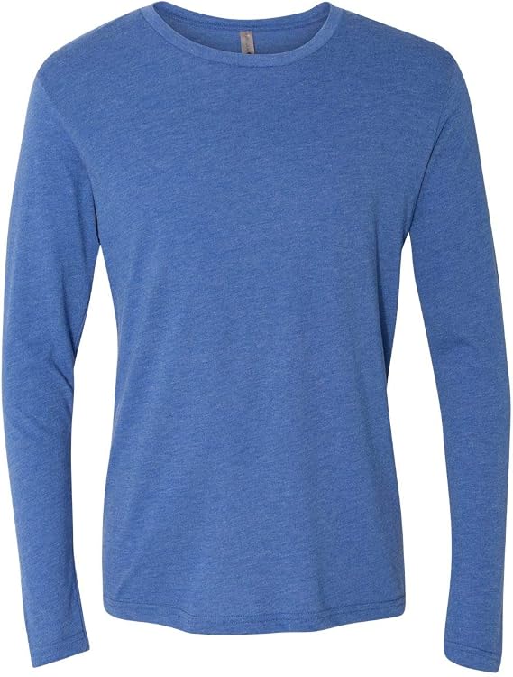 Next Level Men's Performance Blended Long Sleeve Jersey, Medium, Vintage Royal