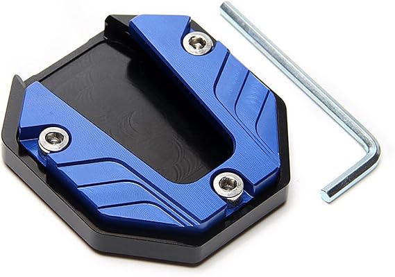 Motorcycle Kickstand Plate for Honda Dio 100 2011-2023, Aluminum Alloy Kickstand Pad Support Accessory with Hex Wrench, Side Stand Extension, Anti-Skid Enlarged Base,B Blue