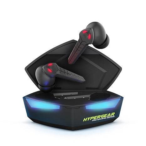 HyperGear CobraStrike True Wireless Gaming Earbuds - Wireless Bluetooth Gaming Earbuds with Mic Noise Cancelling, 60ms Low Latency, 3D Positional Audio in-Ear VR Headphones for PC, Console & Mobile