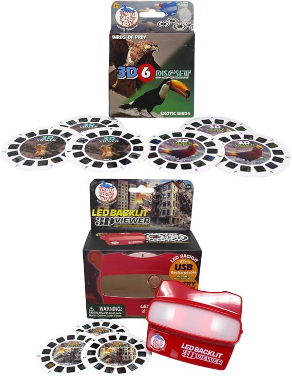 WARM FUZZY Toys Slide + Natural Disasters LED 3D Viewer