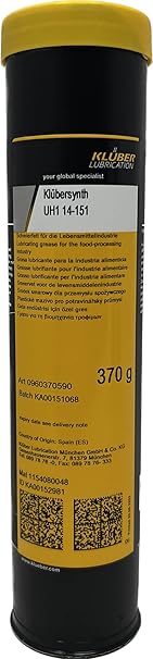 Kluber Lubrication Klubersynth UH1 14-151 Synthetic Lubricating Grease for The Food Processing and Pharmaceutical Industry 400g Cartridge