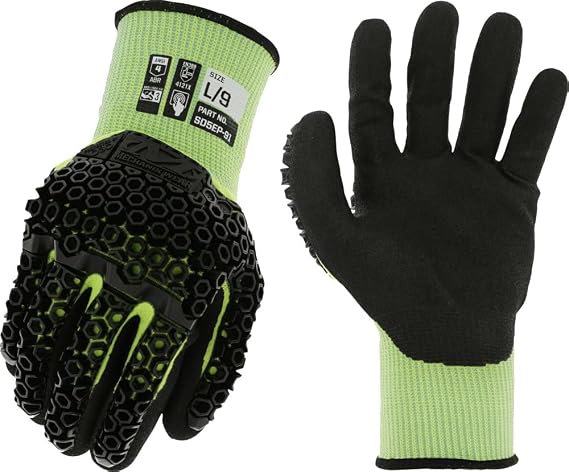 Mechanix Wear: Nitrile Coated SpeedKnit M-Pact Heavy Duty Work Gloves - Touch Capable, D3O Technology, High Abrasion Resistant (Green, XX-Large)