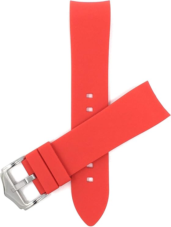 Bandini Silicone Watch Bands - Curved End - Soft Rubber Replacement Watch Straps - Waterproof - Stainless Steel Buckle - Many Colors - 18mm, 20mm, 22mm