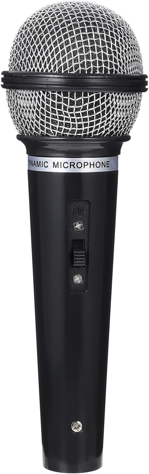Toyvian Microphone for Kids: Plastic Fake Microphone Prop, Pretend Play Mic Toy for Kids Toddler - Mic Props for Halloween Christmas Cosplay Birthday Party Favors (Black)