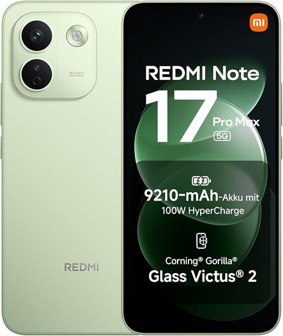 XIAOMI REDMI Note 17 Pro Max 5G Smartphone 8+512 GB Green 9210 mAh Akku