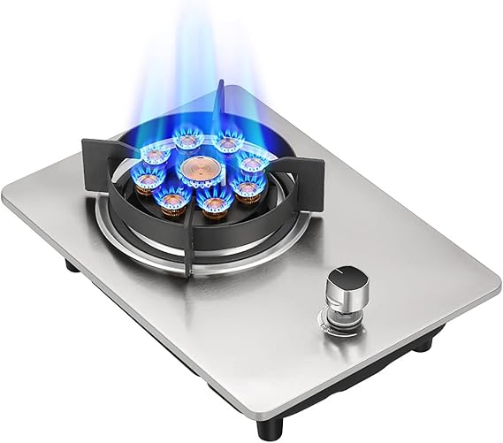 Cast Iron & Stainfuless Steel Blue Single Burner Gas Cooker, 7.2KW, 1 Burner, Explosion-proof, Suitable for Natural/Propane Gas