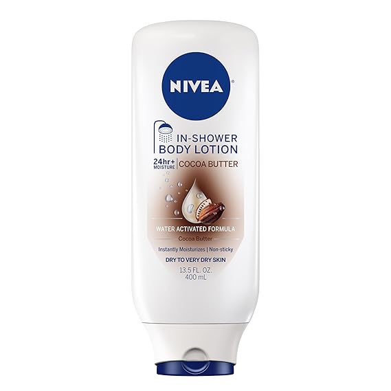 NIVEA Nourishing In Shower Body Lotion, Cocoa Butter, 13.5 FL OZ