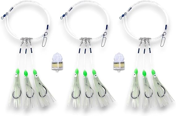 End Game Tackle Company Tilefish Rig 3 Pack with 2 LED Deep Drop Lights