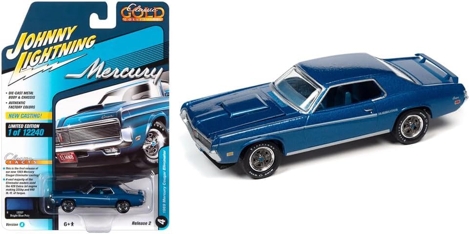 Johnny Lightning 164 Mercury Cougar Eliminator 1969 Blue Mercury Cougar Eliminator Mini Car