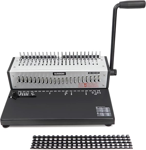 RAYSON SD-1501A21 Comb Binder, 21-Hole, 15-Sheet Punch, 200-Sheet Capacity