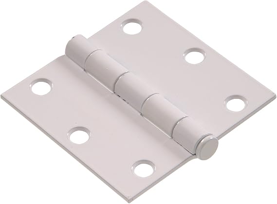 Hillman White Steel Square-Corner Mortise Door Hinge, 3 in, 9 Pack