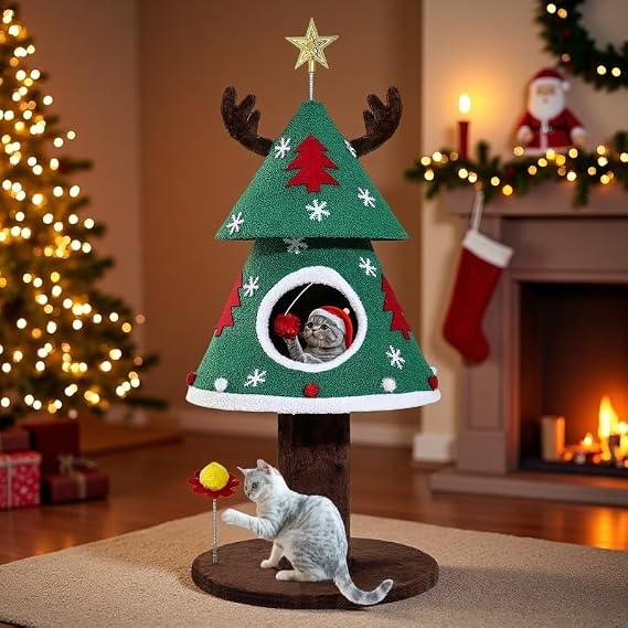 DWVO 47.2in Christmas Cat Tree