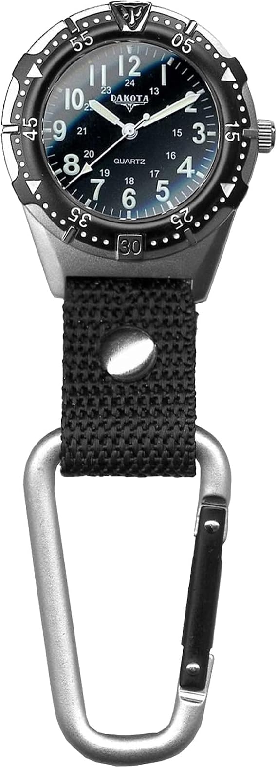 Dakota Digital Backpacker Clip Pocket Watch with Dual Time