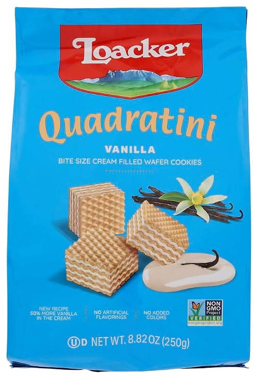 Loacker Quadratini Cube Vanilla Wafer, 8.83 Ounce - 8 per case.8